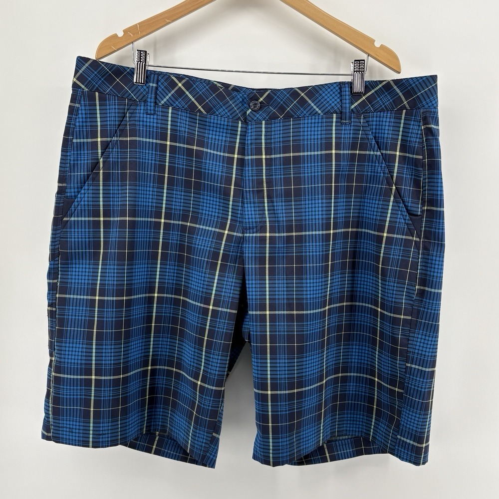 Fila‎ Sport Golf Men's 40 Blue Plaid Flat Front Shorts